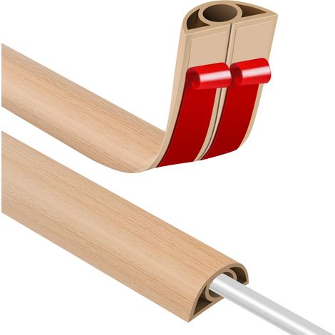 Passe Cable Sol 3M Goulotte Passe Cable Sol, Petit Canal de Cordons d'alimentation Flexible pour Le Bureau Protection des Fils Electriques et Prévention des Risques de Trébuchement (1/5)