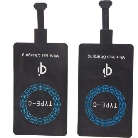Chargeur sans fil QI de Type C, 2 pièces, autocollant auto-adhésif, récepteur de charge pour téléphone portable-DOU