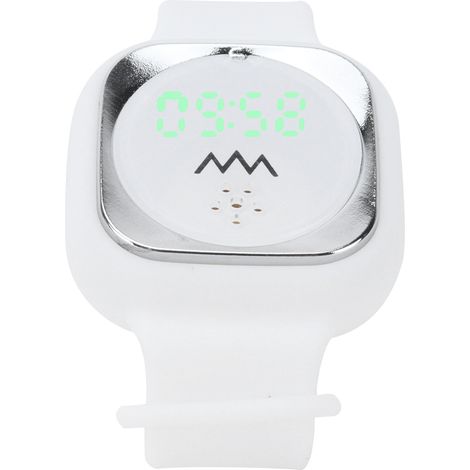 Bracelet anti-moustiques à ultrasons avec affichage de l'heure, bracelet anti-moustiques pour l'extérieur (blanc) (1/5)