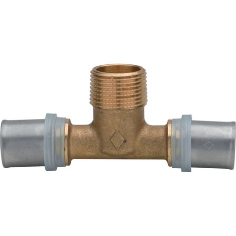 té - mâle - a visser - pour tube multicouche - 20 vers 3/4 - lot de 2 - altech 4434869