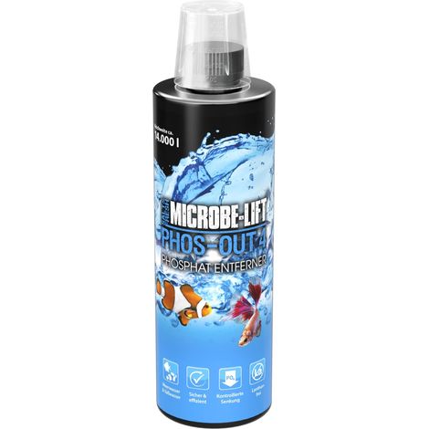 MICROBE-LIFT Phos-Out 4 – prodotto liquido per rimuovere i fosfati da tutti gli acquari di acqua dolce e marina, veloce e sicuro, (1/5)