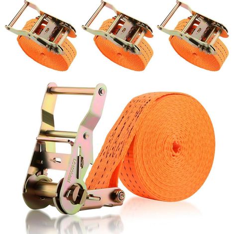 4er Set Spanngurte mit Ratsche 4m, 35mm, 2000 daN, ohne Haken (1/5)