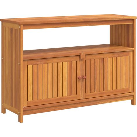 Table console de jardin 110x35x75 bois massif d'acacia (1/5)