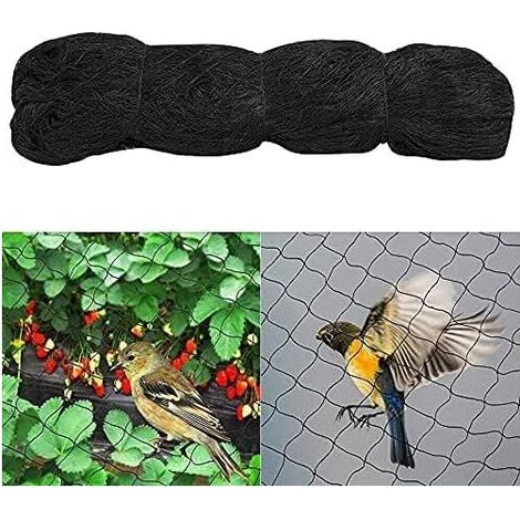 Bird protection net, 4 m x 10 m bird net, bird protection net, fruit tree net, black bird net, protects fruit trees and vegetables from damage