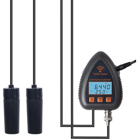 991W Bluetooth WLAN Digitaler Wasserqualitätstester Mini 5 in 1 Wasseranalysator pH / EC / TDS / SG / Te-EU Stecker