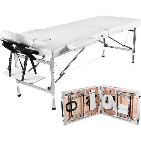 Massageliege klappbar 2 Zones schwarz