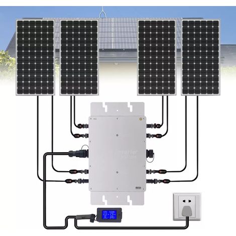 Senderpick – Micro-onduleur 1200W – Étanchéité IP65 – Efficacité MPPT 99.5% – Pour panneaux solaires 30V/36V – Installation facile pour 4 modules PV