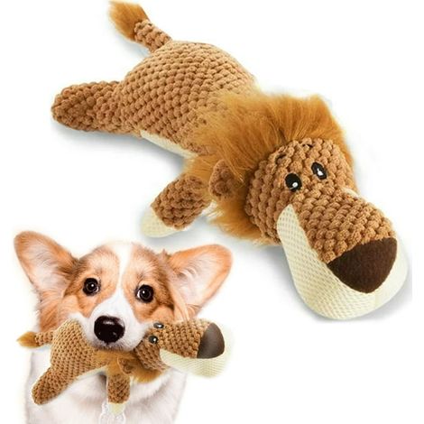 Jouet pour chien Squeak Peluche pour animaux de compagnie Jouet de lion en peluche durable interactif (1/3)
