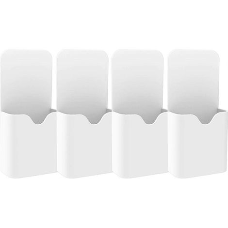 Magnetische Aufbewahrungsbox, [4 Stück] Magnetischer Stifthalter, Aufbewahrungsbox für Marker, Radiergummis, Kühlschrank, Schreibtisch, Spind und andere magnetische Oberflächen – Weiß