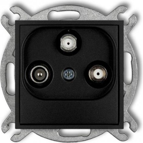 Mini presa antenna con 2 uscite SAT + TV, nero opaco 12MGSN