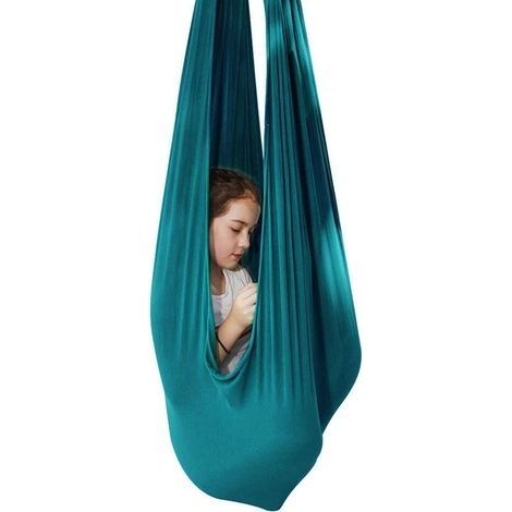 Balançoire sensorielle pour adultes - Hamac réglable pour intérieur et extérieur - Pour enfants - Avec Aspergers idéaux pour l'autisme et le TDAH -vert foncé- Dimensions : 100 x 280 cm