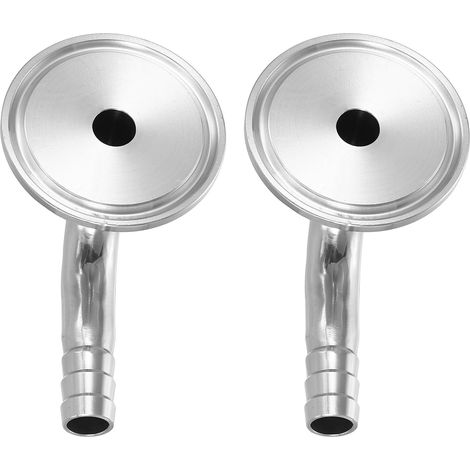 Coude À 90 Degrés pince tri hygiénique Raccord De Tuyau, 2 Pcs Raccord De Tuyau hygiénique Tube 1/2" Ferrure 50.5mm pince tri hygiénique Acier Inoxydable 304 (1/5)