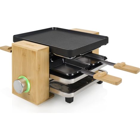 Princess 01.162950.01.001 Pure 4 Raclette 4 Padelline Antiaderente Nero, bambù, Multicolore (1/5)