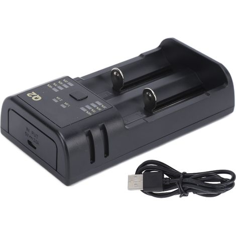 Chargeur de batterie portable multifonction noir avec voyant lumineux - Mini équipement de recharge (1/5)