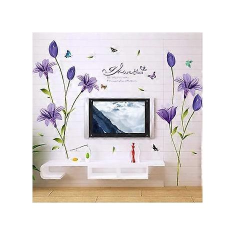 Wandtattoos FLEURS de LYS in Lila (160x85 cm)  Lilienmuster