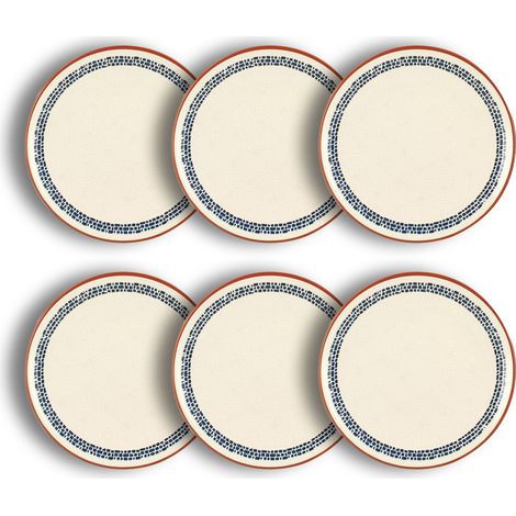 Lot de 6 assiettes à dessert en faience 20cm, AMATXI (1/3)