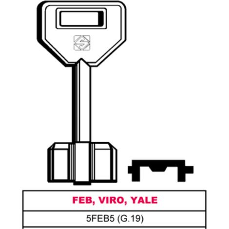 Silca chiave a pompa 5feb5 (g.vat 0) feb, viro, yale (5 pezzi) - Silca