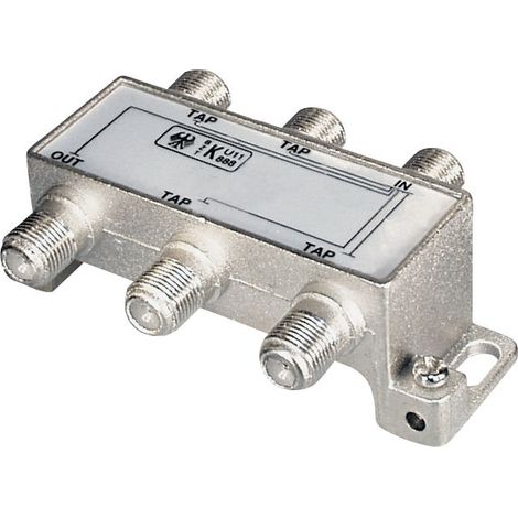 Rubinetti Rubinetto a 4 vie, schermatura 120 db, per segnali digitali, f-jack - 5x f-jack, alta qualità, digitale serie 5 -- 1000 mhz, perdita passante a 500 mhz: 1,7 db, perdita del rubinetto a 500 m