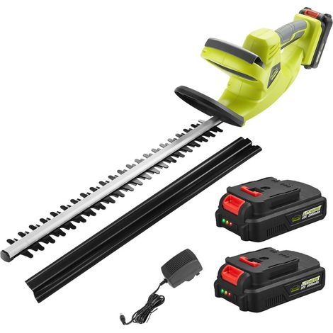 Dewinner – Taille-haies sans fil 20V avec 2 batteries 2.0Ah – Lame asymétrique 51cm – Capacité de coupe 16mm – Moteur léger pour coupe nette
