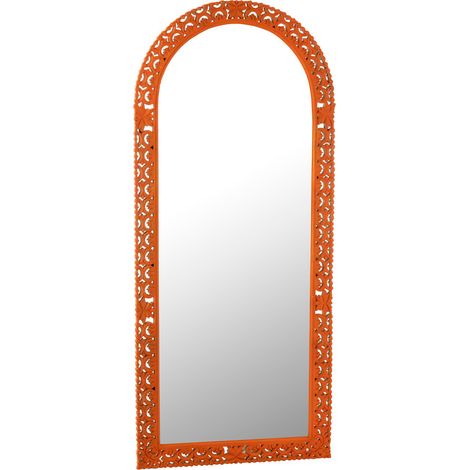Miroir Sculpté en Bois "Mumbai" 160cm Orange