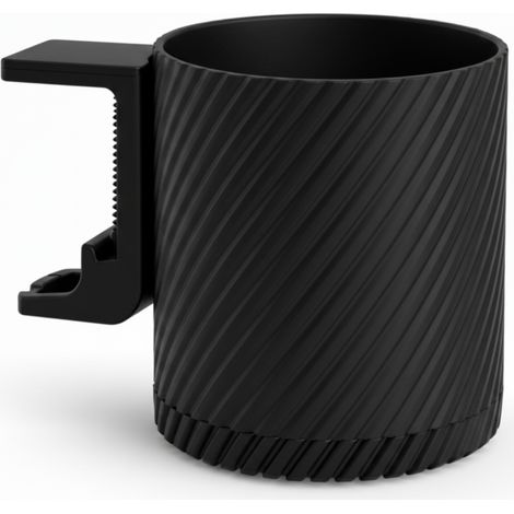 Pot de fleurs suspendu noir avec égouttoir pour pose sur comptoir (1/3)