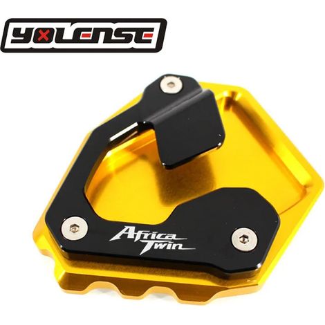(Gold-Africa) Compatible avec HONDA CRF1000L Africa Twin ABS/DCT 2016-2022 : béquille latérale CNC, extension et support maxpower (1/4)