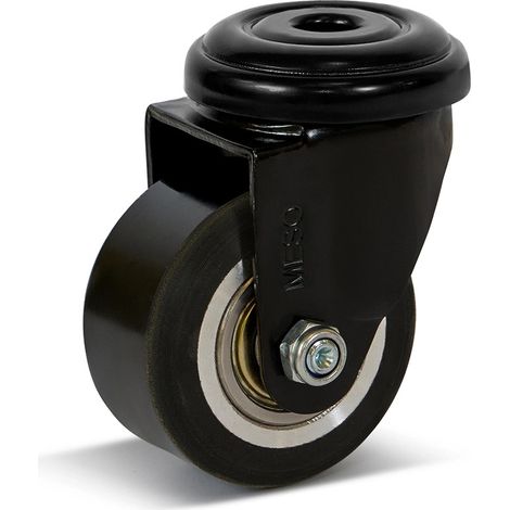 Roue pivotante - MESO - PU - Trou central - 50mm - 120kg (1/2)