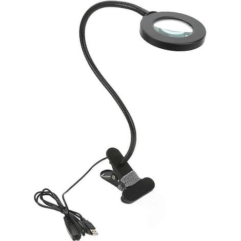 LED-Lupenlampe mit 3-facher Vergrößerung, flexiblem Schwanenhals, USB-Kabel und einstellbarer Helligkeit zum Lesen und Arbeiten