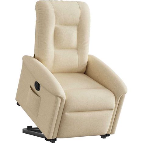 Maison Exclusive - Poltrona Alzapersona Reclinabile Elettrica Crema in Tessuto (1/5)