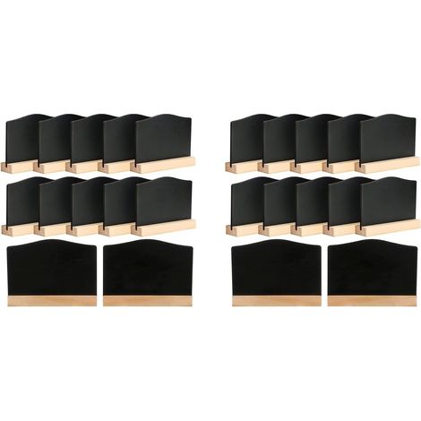24 Mini Tableaux avec Support, Petits Tableaux Noirs en Bois pour L'Étiquetage, Mini Tableaux, Marque-Places, Étiquettes de Prix (1/5)