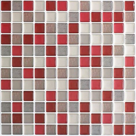 Carrelage adhésif  3D - Imperméable - Effet lumineux cristallin - Auto-adhésif 23,6x23,6 cm (x4) (1/5)