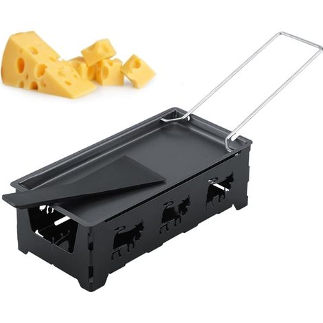 Appareil a Raclette, Portative Ensemble de Gril à raclette antiadhésif Mini Plateau de Cuisson à raclette au Fromage avec 1 spatule pour la Cuisine Maison (1/5)