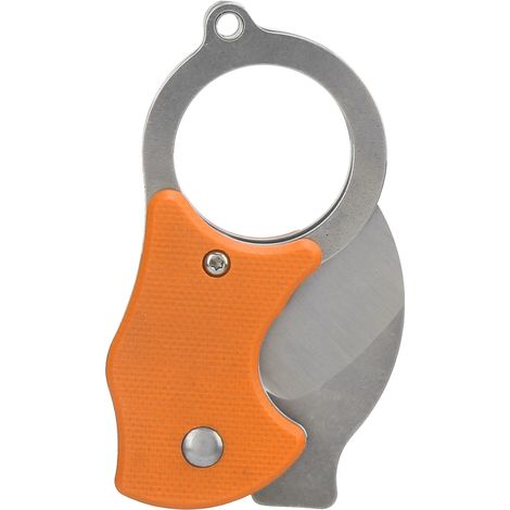 Tragbares Mini-Klappmesser mit Adlerklauenklinge aus Edelstahl für den Outdoor-Bereich mit Schlüsselanhänger, orange (1/5)