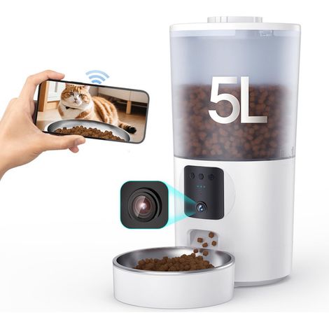 Distributeur automatique de croquettes pour animaux avec caméra HD, programmable et Wi-Fi (1/5)