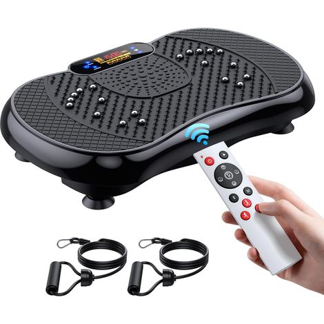1 - Plateforme Vibrante - Machine de Fitness - 999 Niveaux d&39Intensité et 5 Programmes - Perte de Poids et Récupération Musculaire - Pour Sportifs et Maison - Noir - 60x40 cm (1/5)