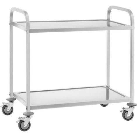Carro de servicio de acero - 2 estantes - hasta 160 kg - 2 frenos de acero 140000947 (1/4)