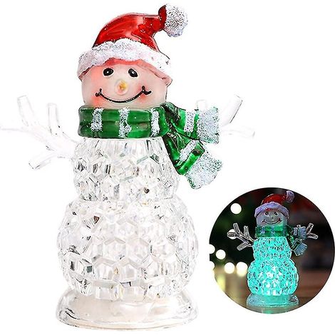 Veilleuse de Noël - Lampe bonhomme de neige - Père Noël - Décoration de bureau - Décoration de Noël (1/5)