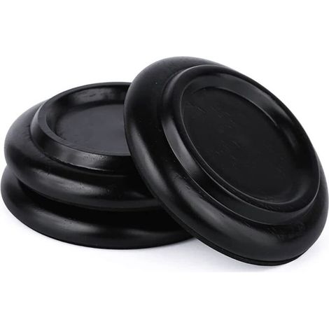 Lot de 3 tasses pour roulettes de piano à queue - En bois - Avec mousse antidérapante et anti-bruit - Pour piano à queue - Noir