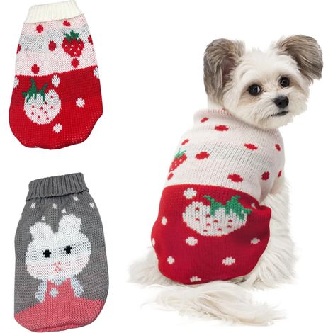 2 pulls pour chiens, pulls d'hiver chauds pour animaux, pulls tricotés sans manches, pulls pour chiens et chats, tenues hivernales pour animaux (1/5)