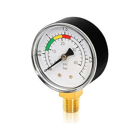 Manomètre 1/4" Système filtre sable 0-3BAR/PSI (1/5)