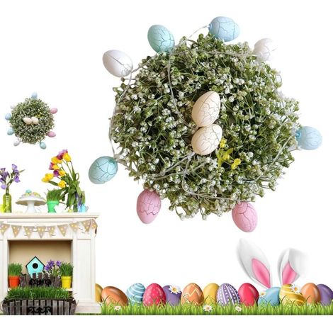 Couronnes de Pâques pour porte d'entrée, décorations de couronne de Pâques (1/5)