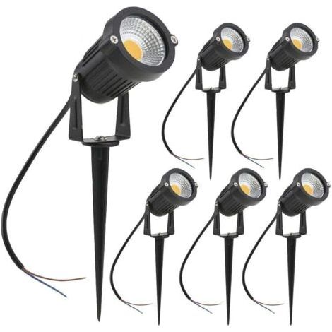 LED-Außenstrahler, 3 W, warmweiß (3000 K), 1440 lm, Gartenleuchten mit Erdspießen, IP65 wasserdicht, LED-Flutlicht für Garten, Weg und Terrasse [Energieeffizienzklasse A+] – 6 Stück