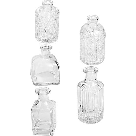 Vase en Verre Transparent Rétro Vase Décoratif Euopéen Petite Taille Décoration de Table pour Fleurs Sèches (1/5)