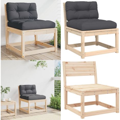Gartensofa mit Kissen Massivholz Kiefer - Gartenmöbel - Holzsessel - Terrassenmöbel - Lounge Set - Gartenlounge - Home & Living (1/5)