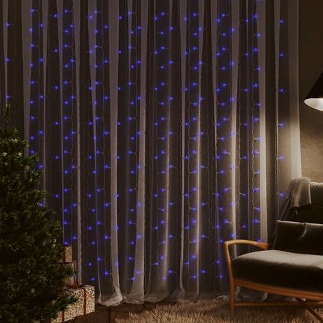 LED Curtain Fairy Lights 3x3m 300 LED Blue 8 Function vidaXL (1/5)