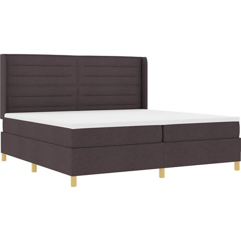 Maison Exclusive - Letto a molle con materasso Marrone 200 x 200 cm Tessuto (1/5)