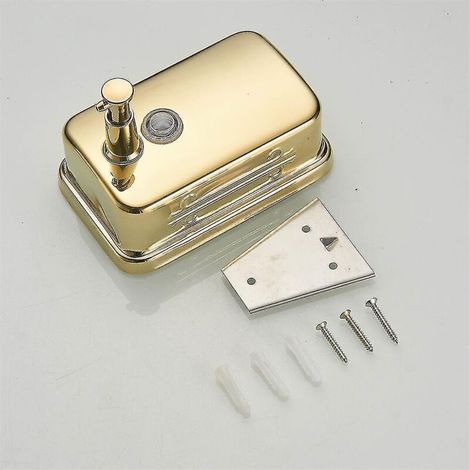 Dispensador de jabón líquido de pared color oro, dispensador de jabón líquido para manos para baño/cocina. (1/3)