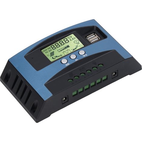 20A MPPT 12V/24V Solarladeregler mit automatischer Erkennung, LCD-Bildschirm, zwei USB-Ausgängen und einstellbarem Solarleistungsregler (1/5)