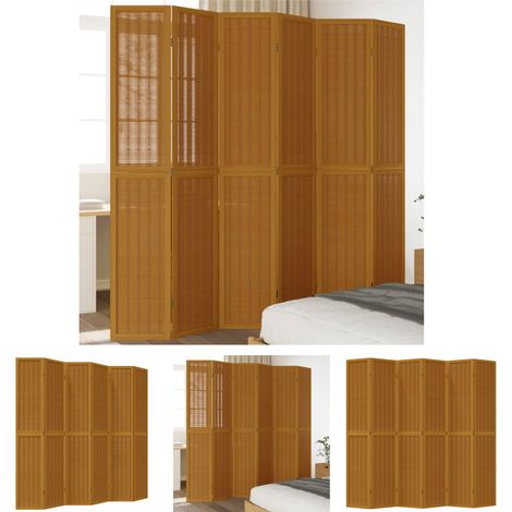 The Living Store 6-tlg. Raumteiler Braun Massivholz Paulownia - Raumteiler (1/5)