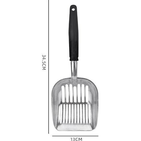 Pelle à litière pour chat, tamis en alliage d'aluminium, pelle profonde en métal, long manche, tamis à déjections canines, ramasseur de déjections canines, durable et robuste, pour bac à litière-AquaF (1/4)